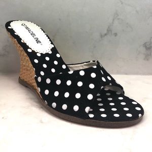 Madeline Josey Polka Dot Wedge Sandals